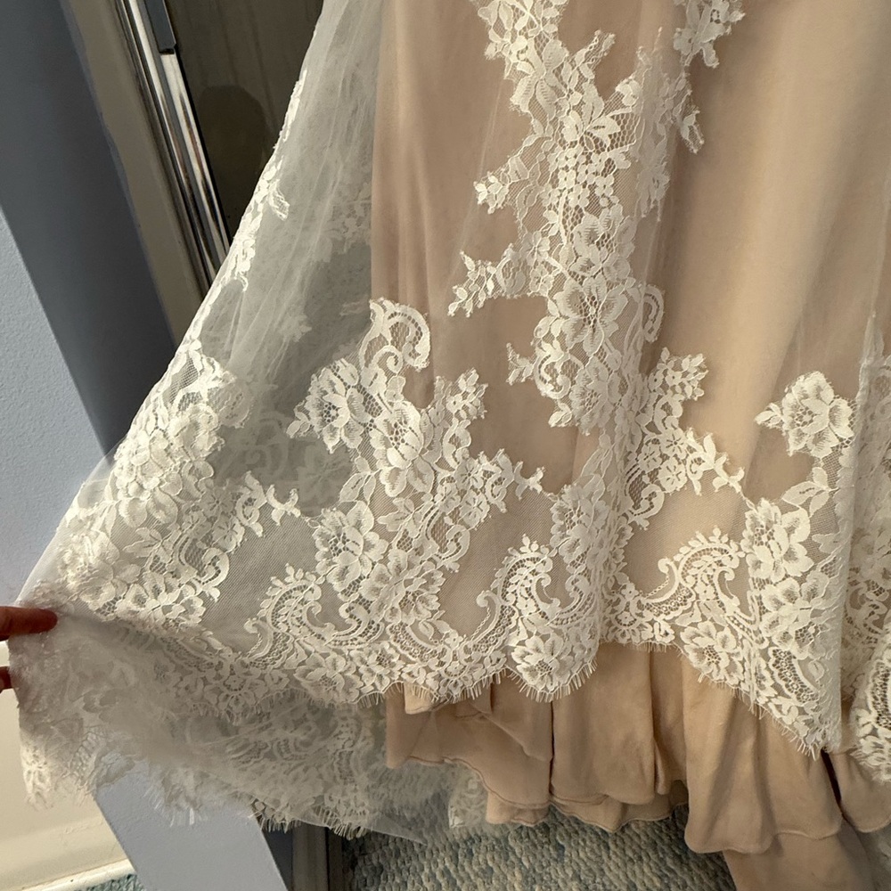 Ella Rosa Elegant Lace Wedding Dress in Cream and White - Picture 7 of 13